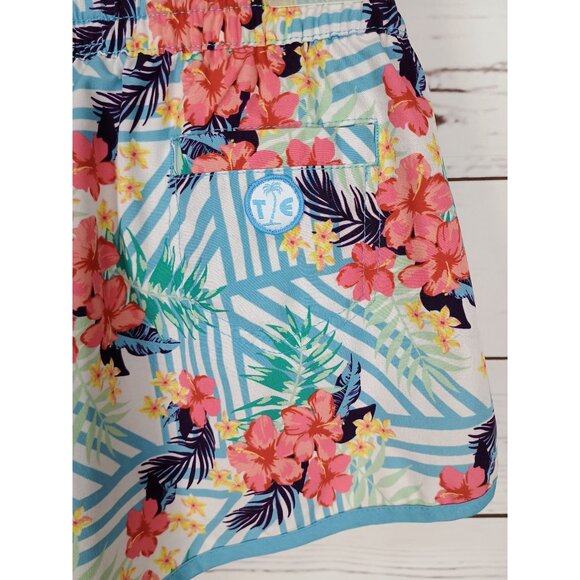 Tipsy Elves Womens Hawaiian Floral Print Drawstring Shorts Size XS Polyester - Picture 3 of 8